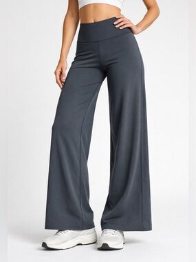 Lululemon Wide Leg Yoga Pants Dark Grey High Rise (Approx S/M)